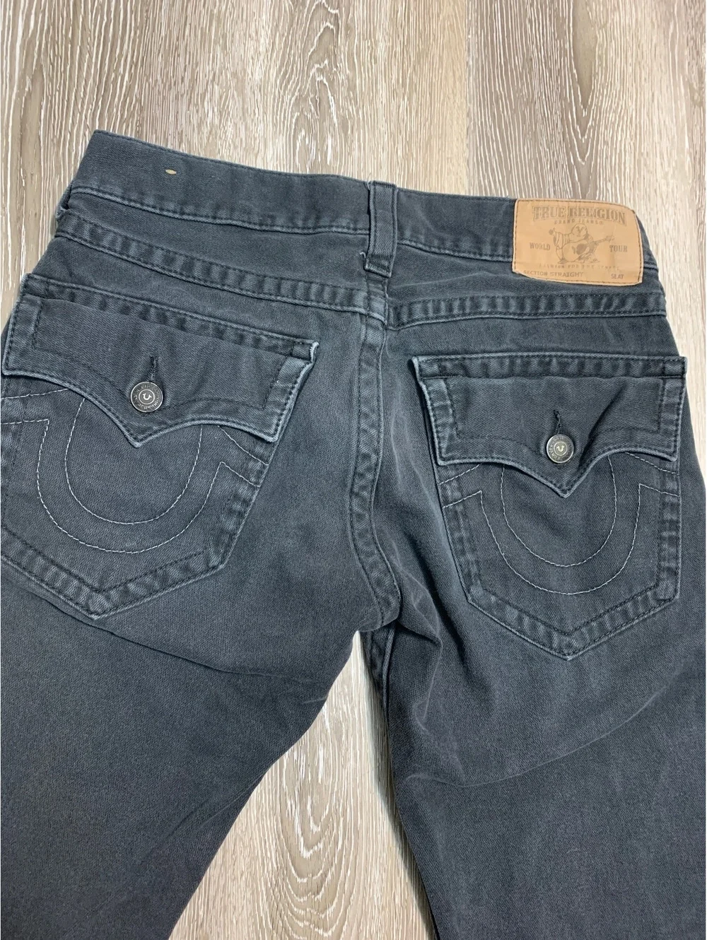 True Religion Men's Y2k Black Denim Cut-Off Shorts Size 31